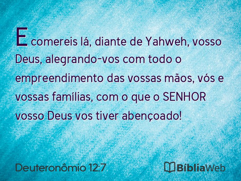 Deuteronômio 12:7 em imagem para compartilhar
