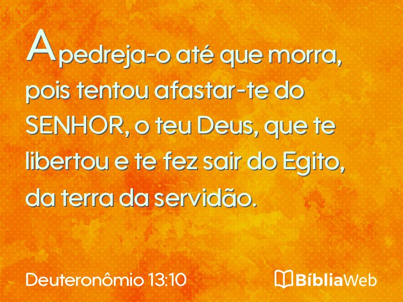 Deuteronômio 13:10 em imagem para compartilhar