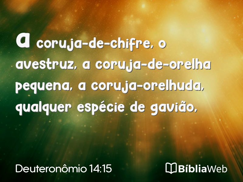 Deuteronômio 14:15 em imagem para compartilhar