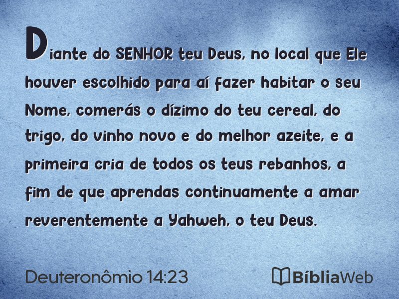 Deuteronômio 14:23 em imagem para compartilhar