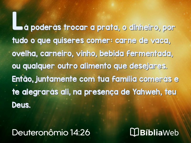 Deuteronômio 14:26 em imagem para compartilhar