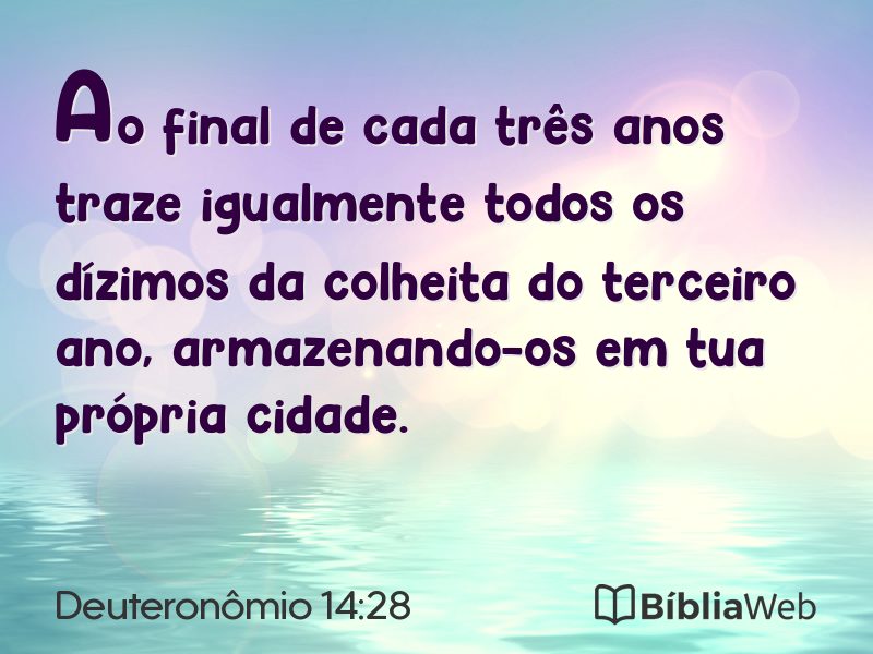Deuteronômio 14:28 em imagem para compartilhar