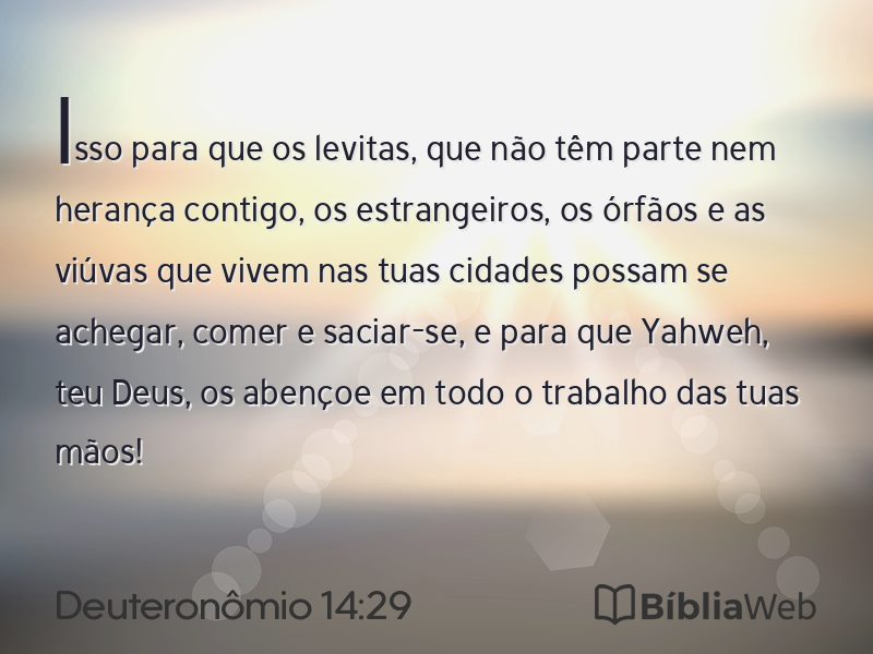 Deuteronômio 14:29 em imagem para compartilhar