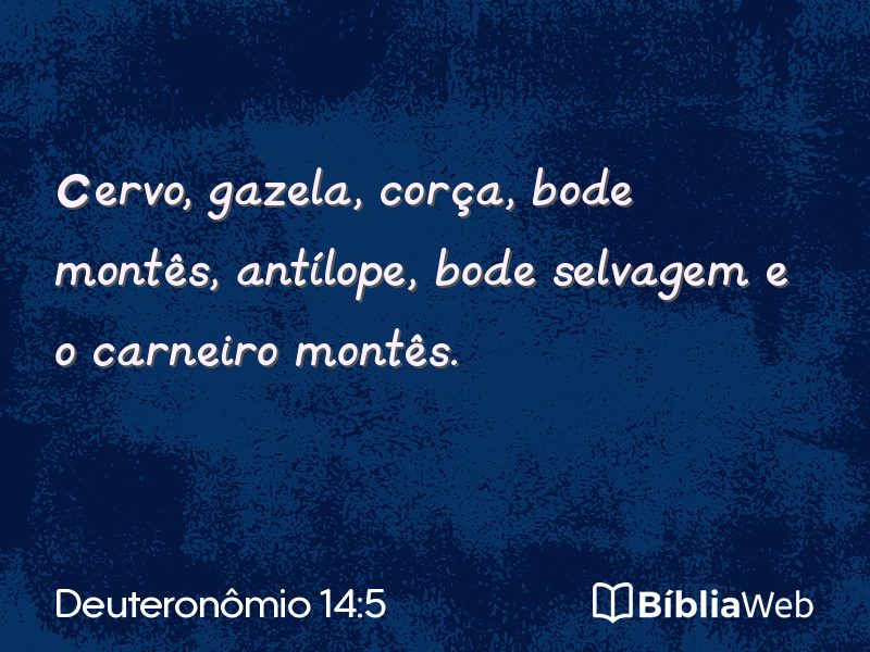 Deuteronômio 14:5 em imagem para compartilhar