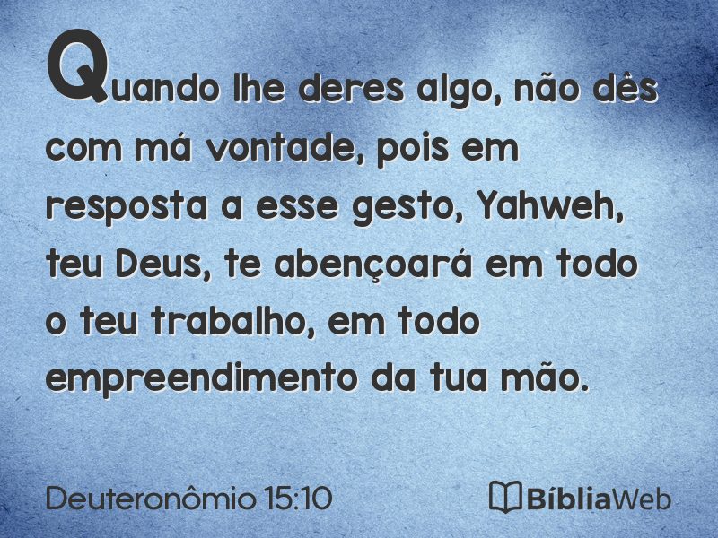 Deuteronômio 15:10 em imagem para compartilhar