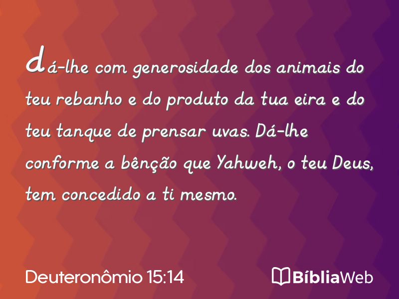 Deuteronômio 15:14 em imagem para compartilhar