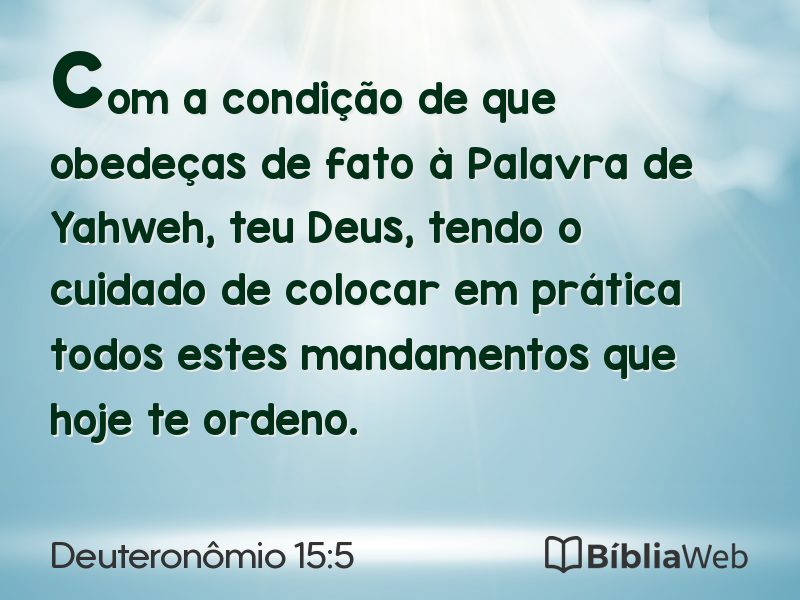 Deuteronômio 15:5 em imagem para compartilhar