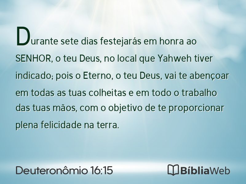 Deuteronômio 16:15 em imagem para compartilhar