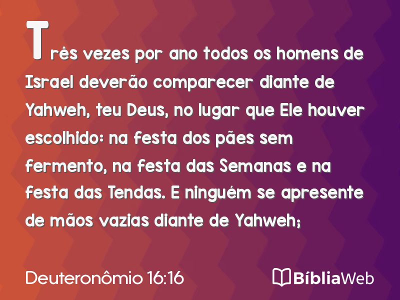 Deuteronômio 16:16 em imagem para compartilhar