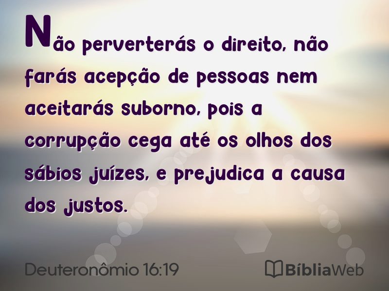Deuteronômio 16:19 em imagem para compartilhar