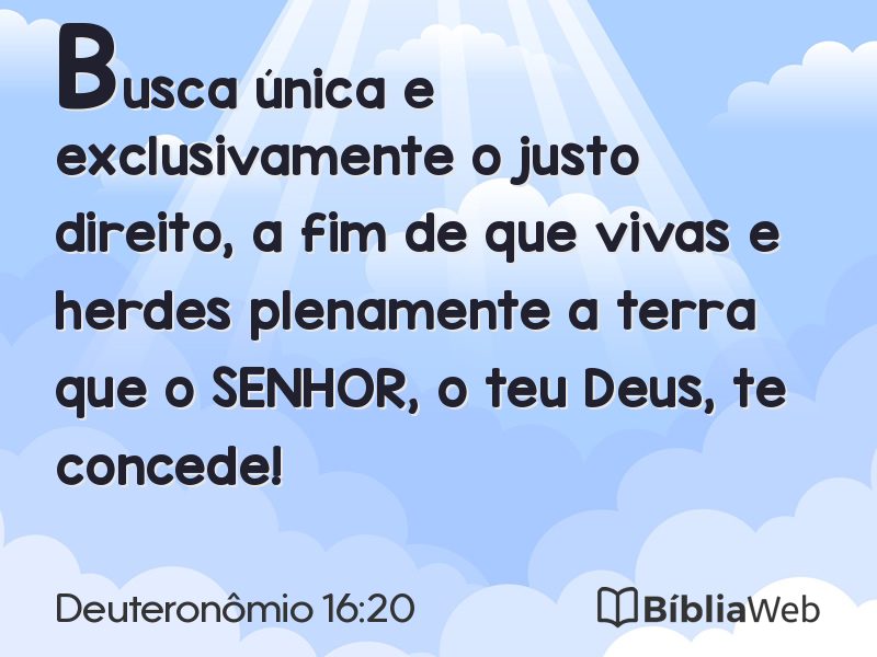Deuteronômio 16:20 em imagem para compartilhar