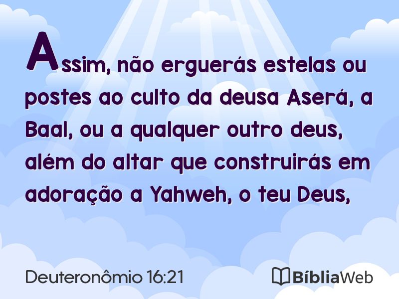 Deuteronômio 16:21 em imagem para compartilhar