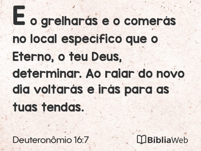 Deuteronômio 16:7 em imagem para compartilhar