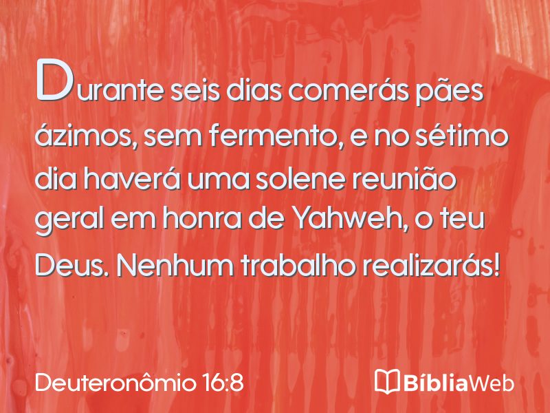 Deuteronômio 16:8 em imagem para compartilhar
