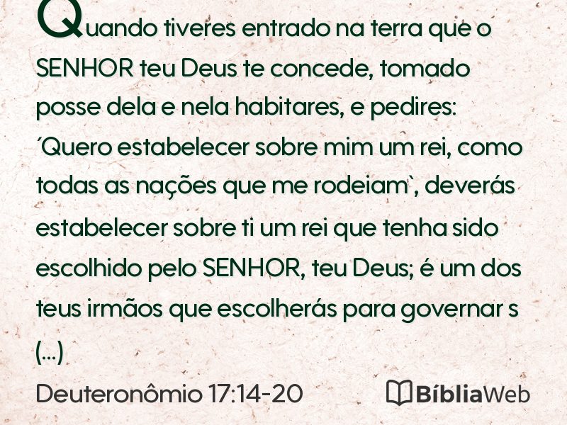 Deuteronômio 17:14-20 em imagem para compartilhar