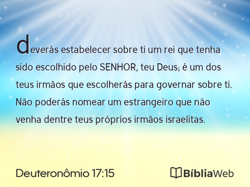 Deuteronômio 17:15 em imagem para compartilhar