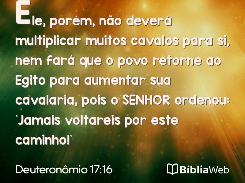 Deuteronômio 17:16 em imagem para compartilhar