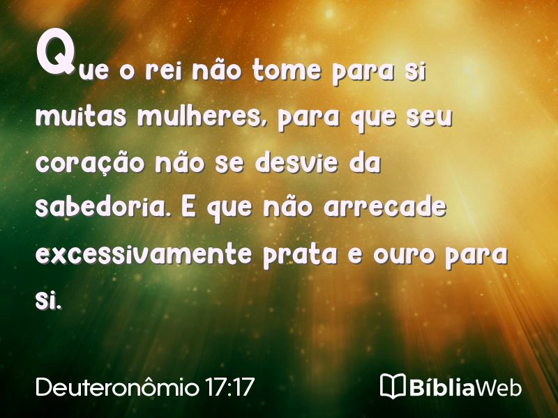 Deuteronômio 17:17 em imagem para compartilhar
