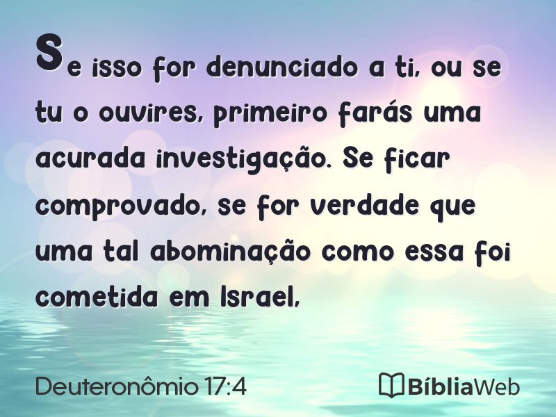 Deuteronômio 17:4 em imagem para compartilhar