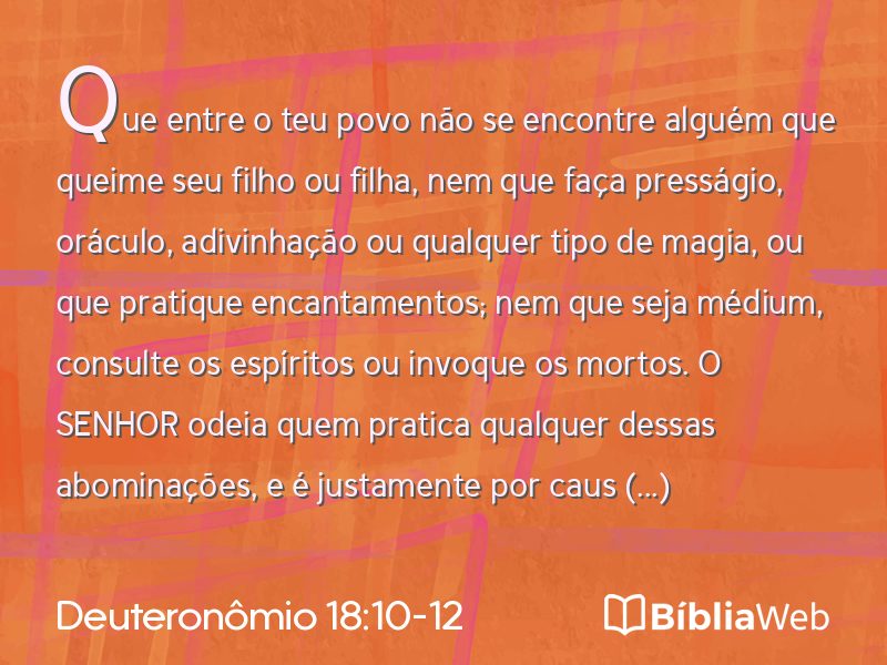 Deuteronômio 18:10-12 em imagem para compartilhar