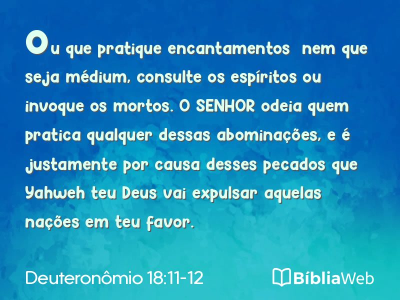 Deuteronômio 18:11-12 em imagem para compartilhar