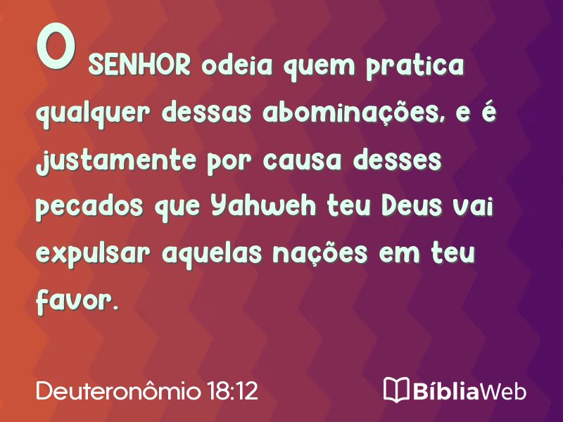 Deuteronômio 18:12 em imagem para compartilhar