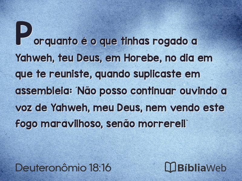 Deuteronômio 18:16 em imagem para compartilhar