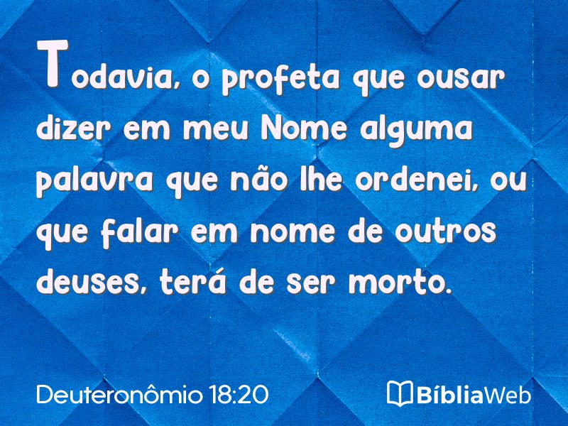 Deuteronômio 18:20 em imagem para compartilhar