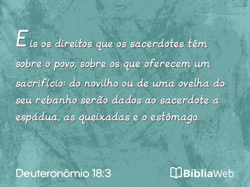 Deuteronômio 18:3 em imagem para compartilhar