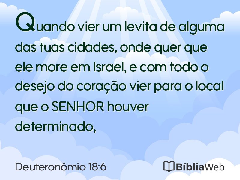 Deuteronômio 18:6 em imagem para compartilhar
