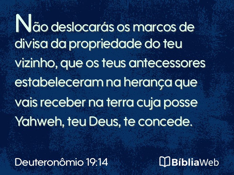 Deuteronômio 19:14 em imagem para compartilhar