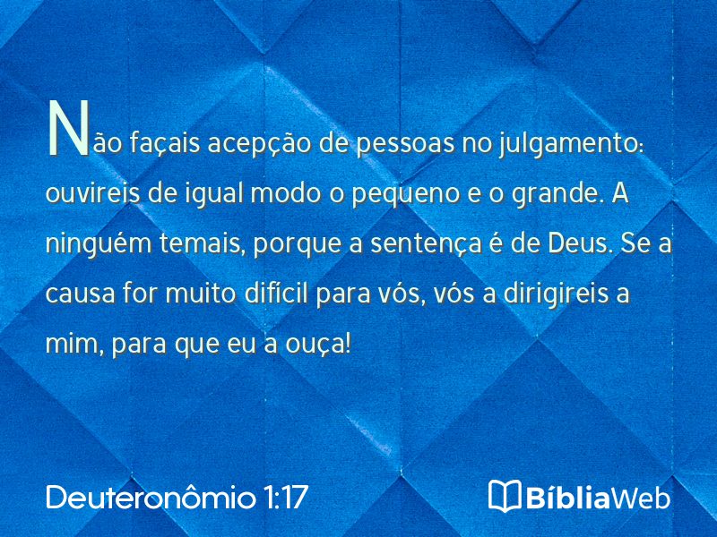 Deuteronômio 1:17 em imagem para compartilhar