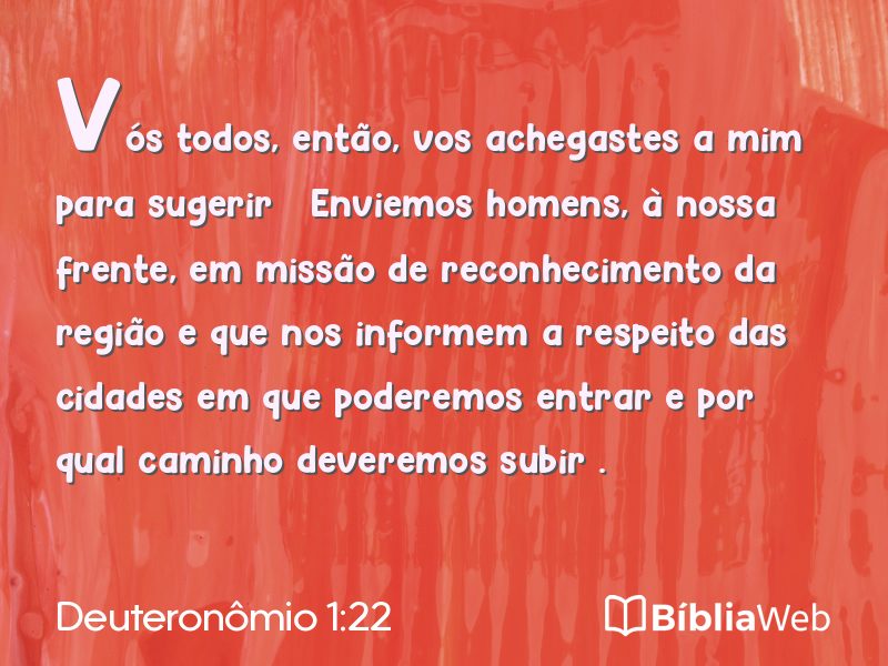 Deuteronômio 1:22 em imagem para compartilhar