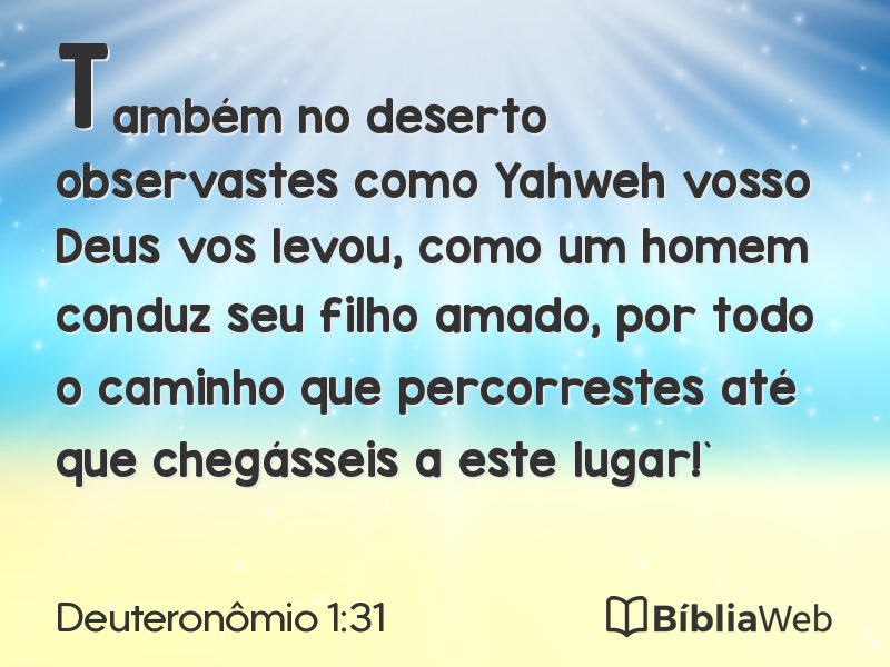 Deuteronômio 1:31 em imagem para compartilhar