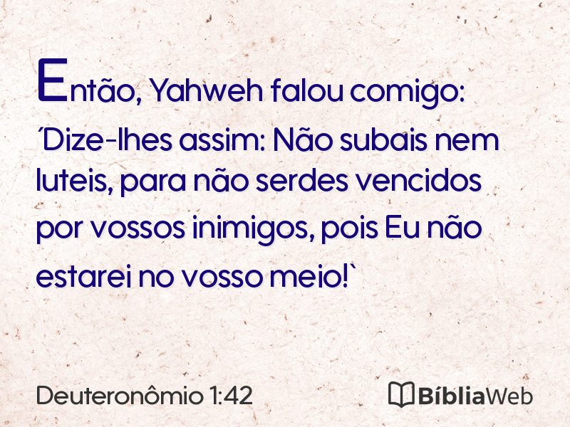 Deuteronômio 1:42 em imagem para compartilhar