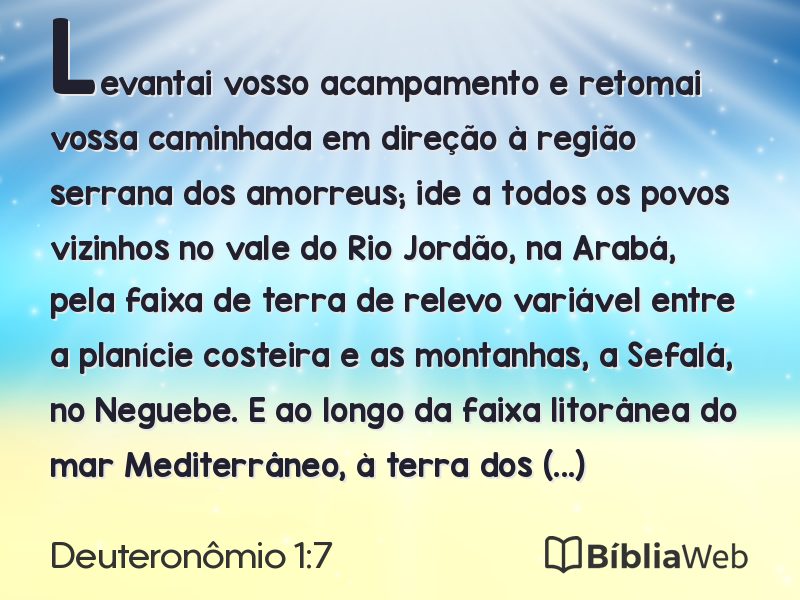 Deuteronômio 1:7 em imagem para compartilhar