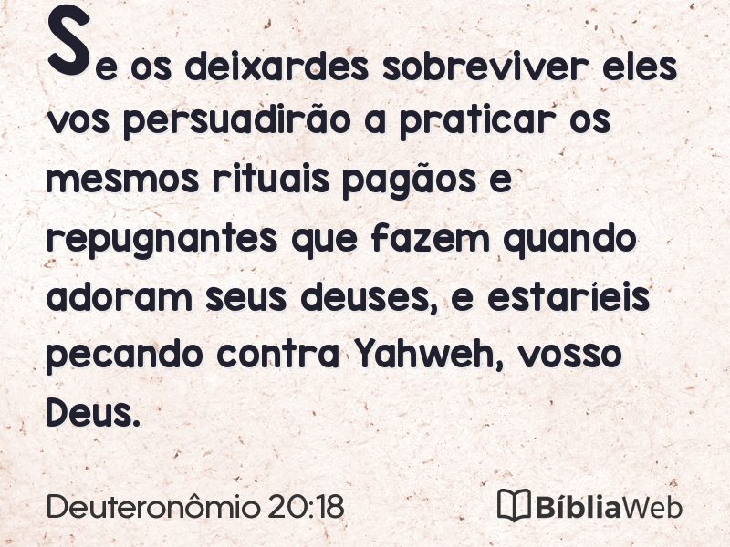 Deuteronômio 20:18 em imagem para compartilhar