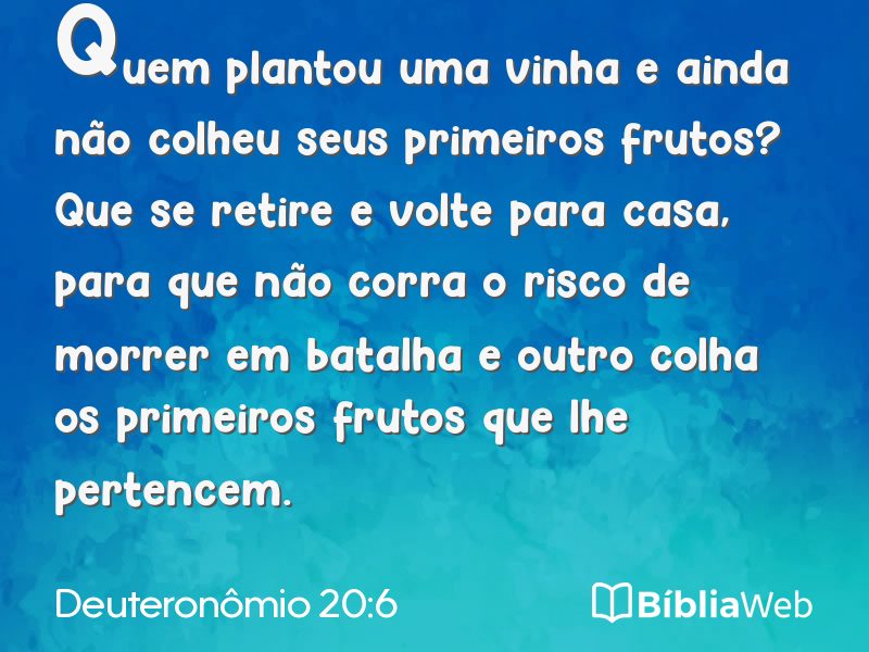 Deuteronômio 20:6 em imagem para compartilhar