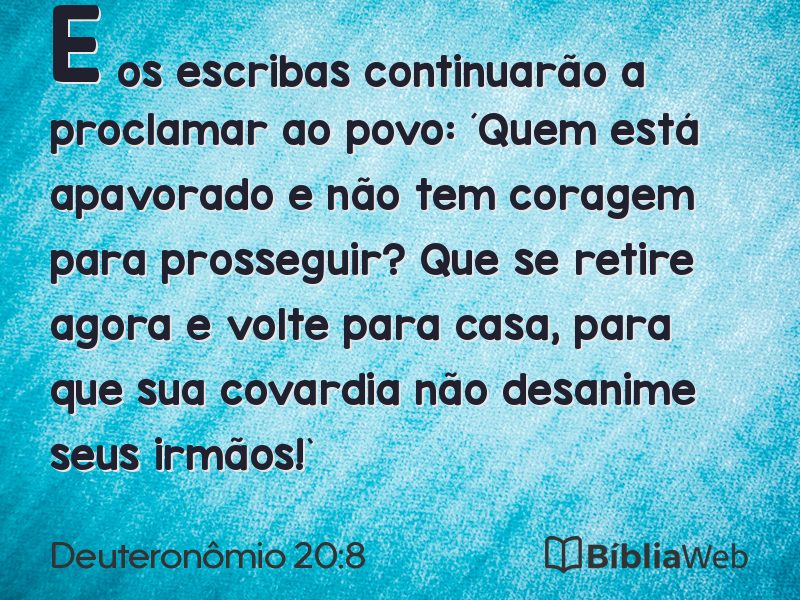 Deuteronômio 20:8 em imagem para compartilhar