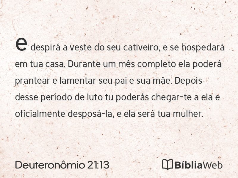 Deuteronômio 21:13 em imagem para compartilhar