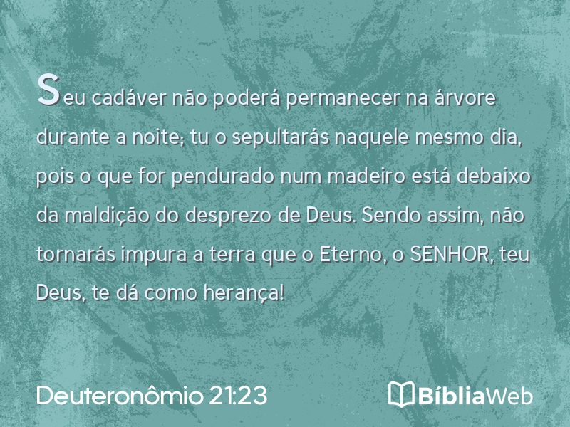 Deuteronômio 21:23 em imagem para compartilhar