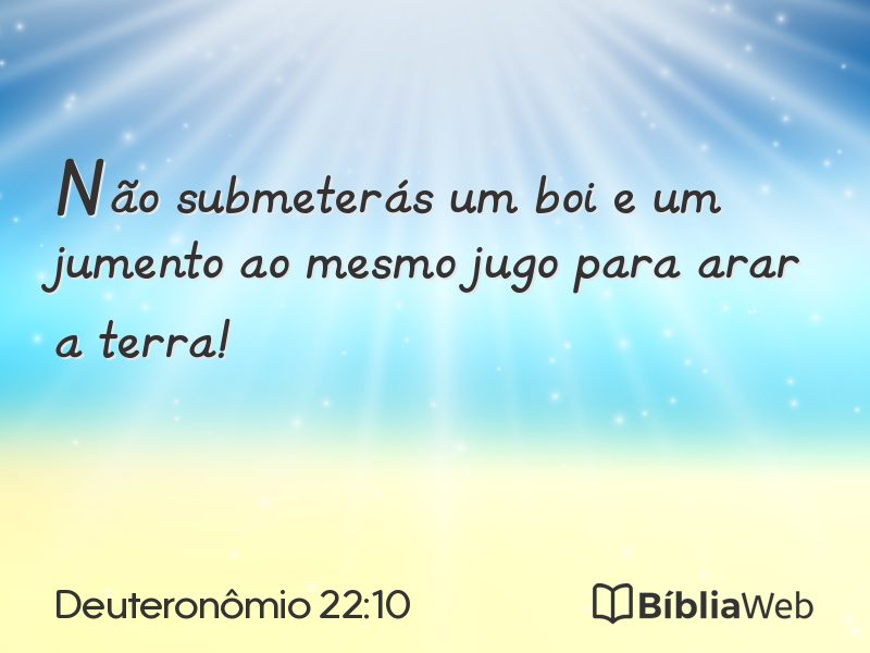 Deuteronômio 22:10 em imagem para compartilhar