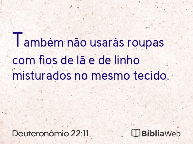 Deuteronômio 22:11 em imagem para compartilhar