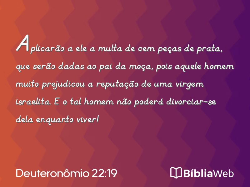 Deuteronômio 22:19 em imagem para compartilhar