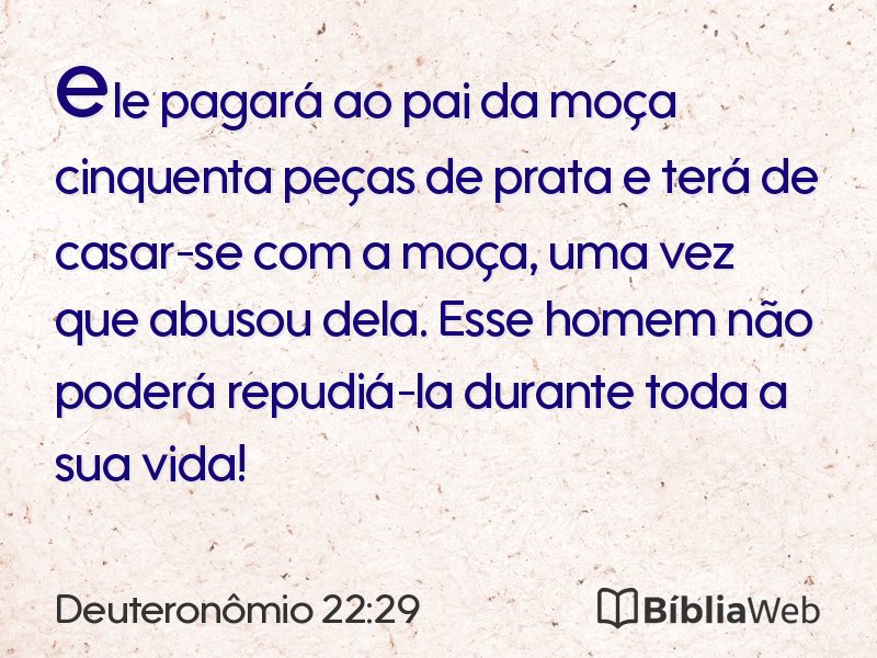 Deuteronômio 22:29 em imagem para compartilhar