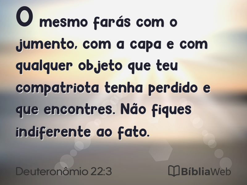 Deuteronômio 22:3 em imagem para compartilhar