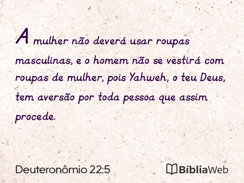 Deuteronômio 22:5 em imagem para compartilhar