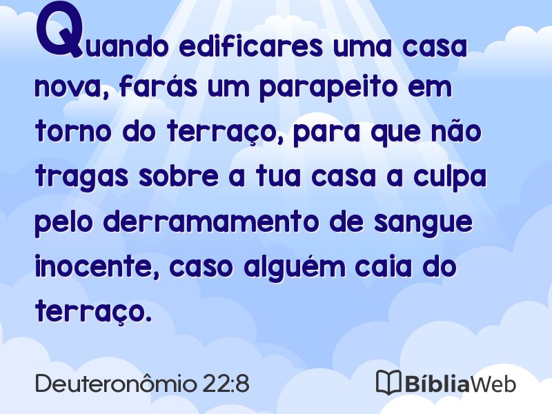 Deuteronômio 22:8 em imagem para compartilhar