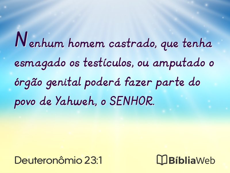 Deuteronômio 23:1 em imagem para compartilhar