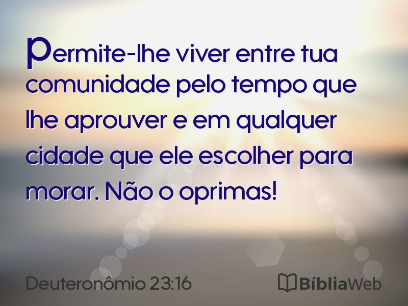 Deuteronômio 23:16 em imagem para compartilhar